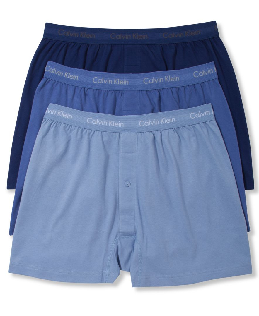 Calvin klein Men's Classic Knit Boxers 3pack Nu3040 in Blue for Men Lyst